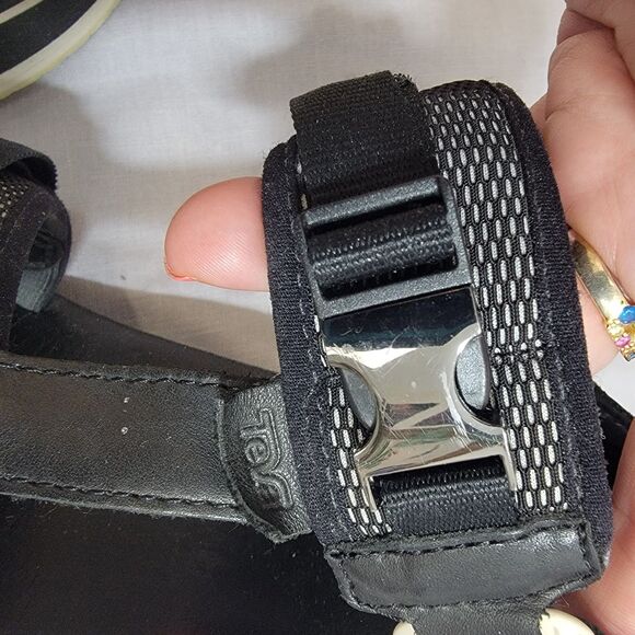 TEVA‎ FLATFORM UNIVERSAL LUXE BLACK BUCKLE SANDALS PLATFORM Women's SIZE 9 - Picture 10 of 16